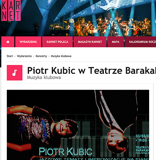 Piotr Kubic gra recital w Teatrze Barakah